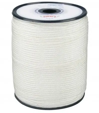 PA 4mm šňůra pletená s jádrem bílá - 200m/balení