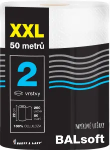 BALsoft XXL 2vrstvé papírové utěrky 50 m, 1 role