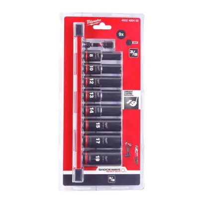 Milwaukee Sada průmyslových hlavic Shockwave 3/8