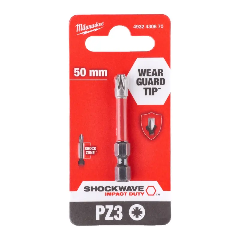 Milwaukee Šroubovací bit ShW PZ3 50mm - 1ks Milwaukee Šroubovací bit ShW PZ3 50mm - 1ks