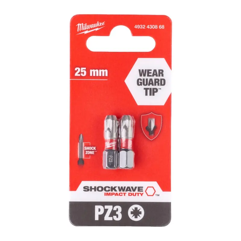 Milwaukee Šroubovací bity ShW PZ3 25mm - 2ks