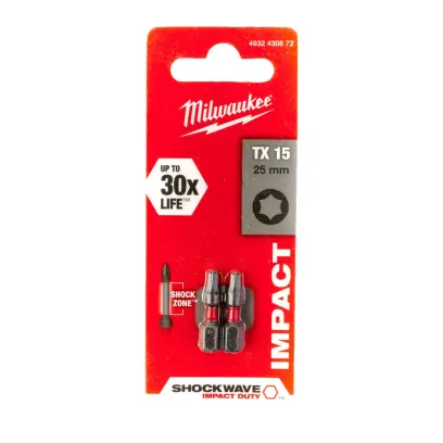 Milwaukee Šroubovací bity ShW TX15 25mm - 2ks