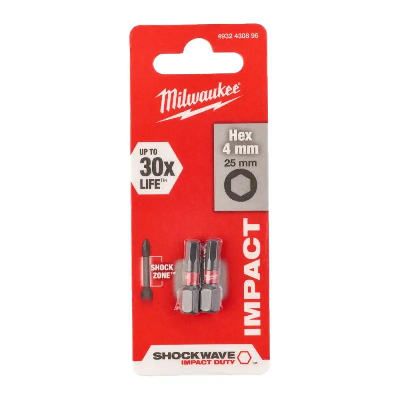 Milwaukee Šroubovací bity ShW Hex4 25mm - 2ks