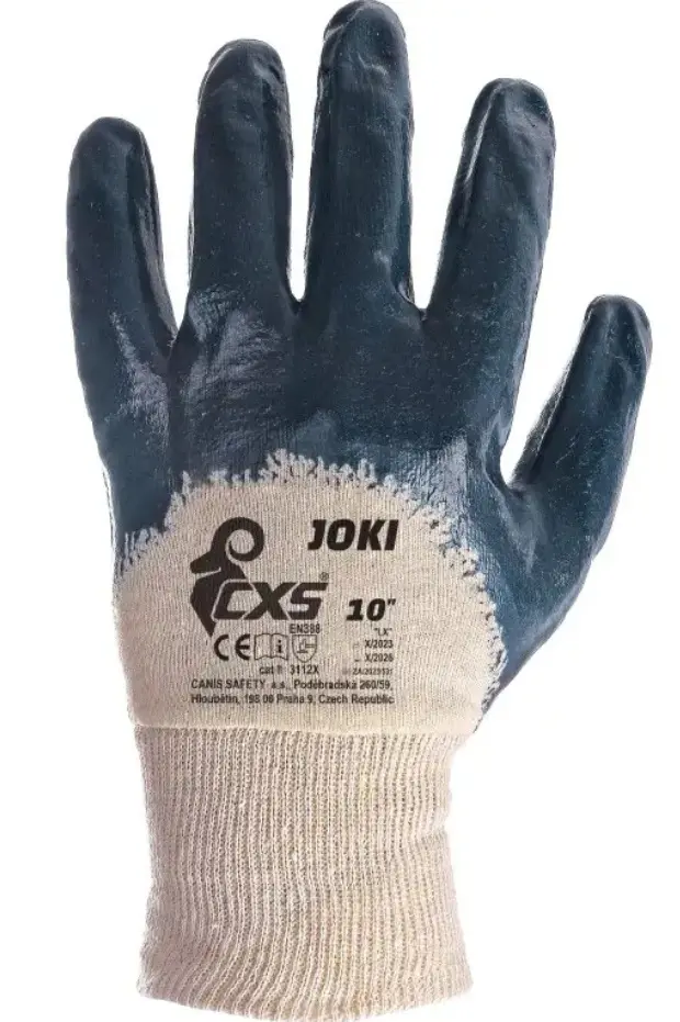 Rukavice JOKI, máčené v nitrilu, vel. 10