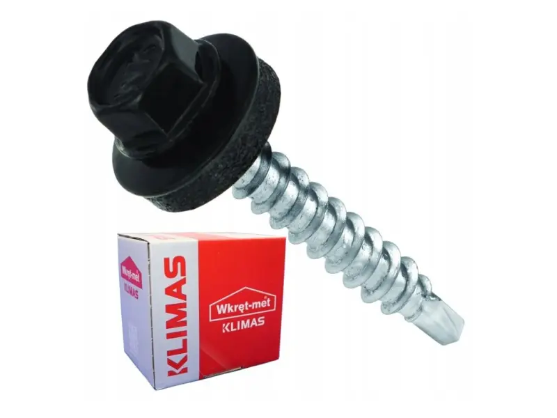 Šroub samovrtný 4,8x55mm + EPDM podložka, RAL 9005 Černá