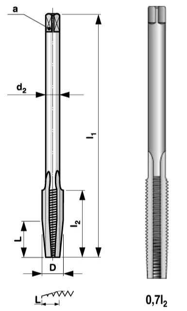 M18 Závitník maticový NO, 2N, PN 8/3070, 223070NO