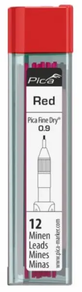Náhr. tuhy PICA Fine Dry červené, 0,9 mm
