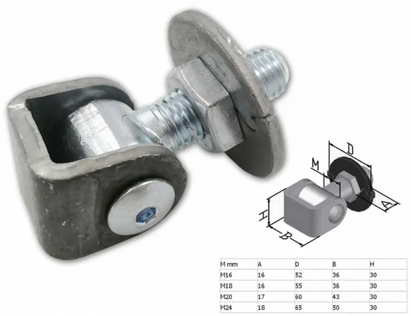 Závěs seřizovací podložka/matice M16 nosnost 30 kg