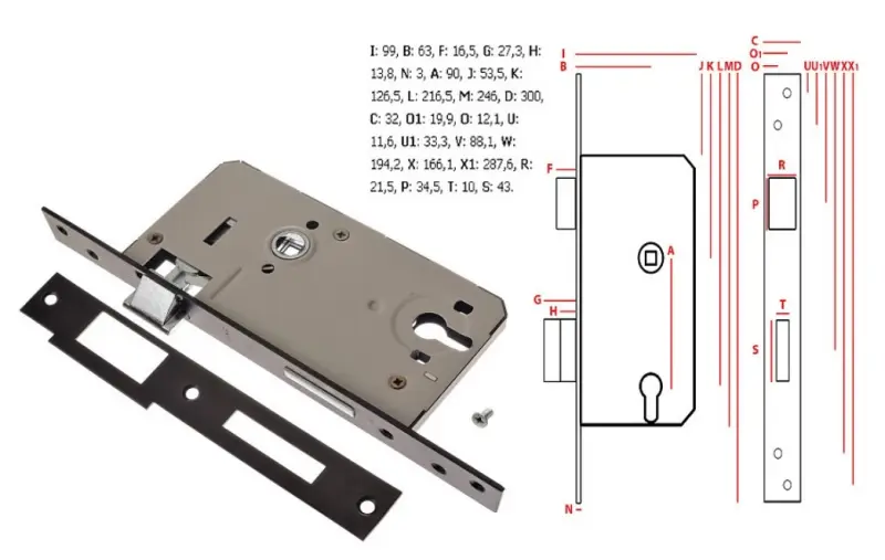 Zámek vratový Z111 FAB/90 převod! ''L''