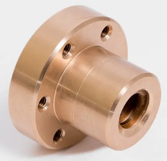 Matice Trapézová Kruhová Bronz Tr50x8 (72x75) s přírubou