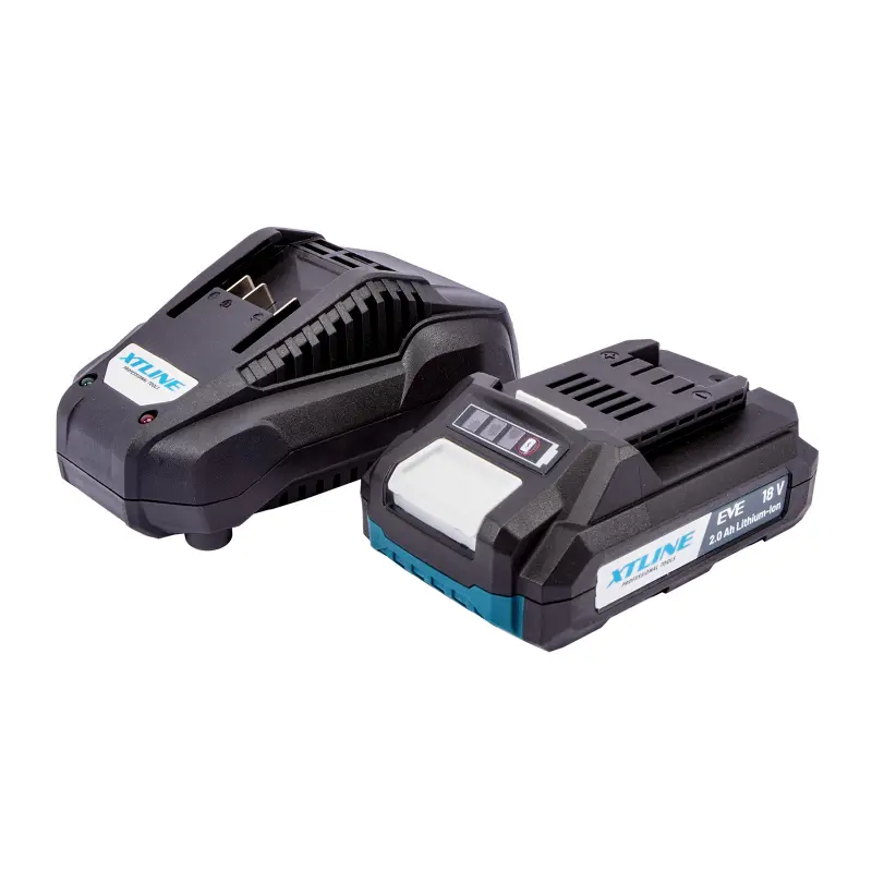 Aku baterie Li-ion 18 V, 2.0 Ah EVE + nabíječka 2.4 A Aku baterie Li-ion 18 V, 2.0 Ah EVE + nabíječka 2.4 A