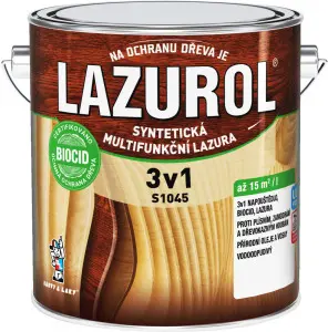 Lazurol 3v1 S1045 tenkovrstvá lazura na dřevo T080 mahagon 2,5 l