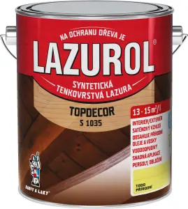 Lazurol Topdecor S1035 tenkovrstvá lazura na dřevo T000 přírodní, 2,5 l