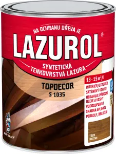 Lazurol Topdecor S1035 tenkovrstvá lazura na dřevo T020 kaštan, 750 ml