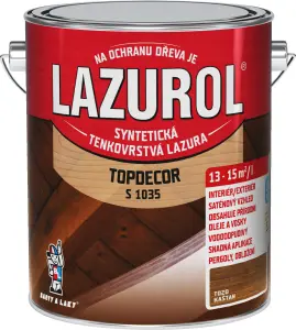 Lazurol Topdecor S1035 tenkovrstvá lazura na dřevo T020 kaštan, 2,5 l