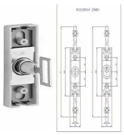 Zámek rozvorový AVES 701 (bez tyčí)