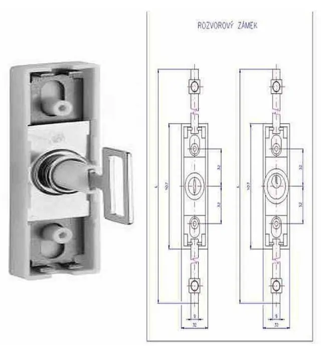 Zámek rozvorový AVES 701 (bez tyčí)