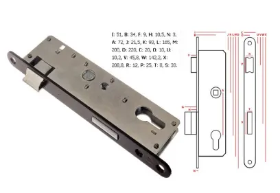 Zámek ZZB 1 - Z219-ZWP 72/34 P hl. 50 mm