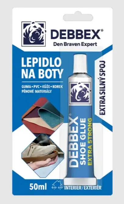 Lepidlo na boty DEBBEX SHOE GLUE 50 ml blistr