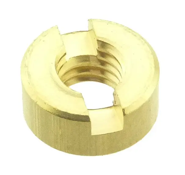 Matice kruhová s drážkou DIN 546 mosaz M3