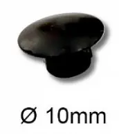 Krytka otvoru, černá, průměr 10 mm