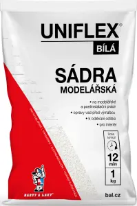 Uniflex sádra bílá, modelářská, 1 kg Uniflex sádra bílá, modelářská, 1 kg
