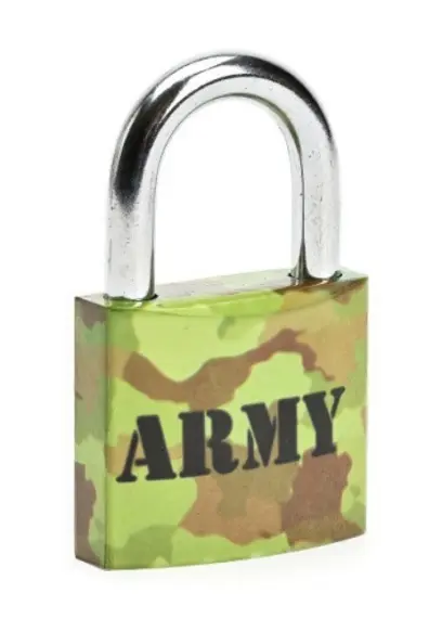 Visací zámek barevný Army NEW