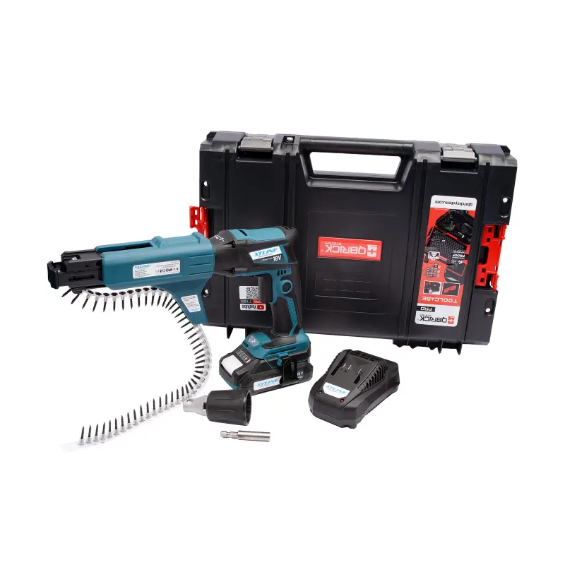 Aku šroubovák na sádrokarton bezuhlíkový 18 V 2,0 Ah, nabíječka 2,4 A + box