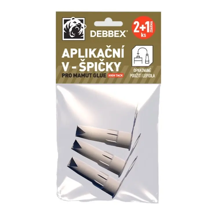 Náhradní aplikační V-špičky pro lepidla MAMUT GLUE blistr 2+1 ks zdarma