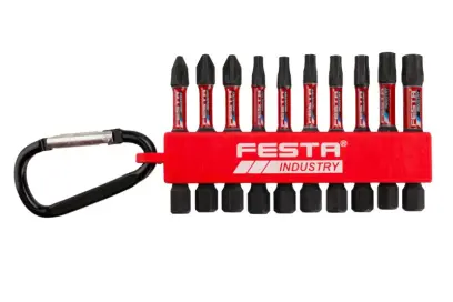 Sada torzních bitů FESTA INDUSTRY PH-PZ-TORX S2 1/4" 50mm 10ks