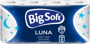 Big Soft Luna 3vrstvý toaletní papír, 8 rolí, 17,6 m role Big Soft Luna 3vrstvý toaletní papír, 8 rolí, 17,6 m role