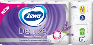 Zewa Deluxe Lavender Dreams 3vrstvý toaletní papír, 8 rolí, 19,3 m role