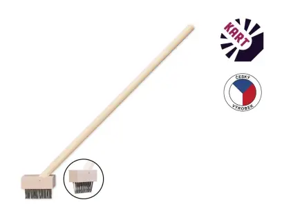 Kartáč na čištění zámkové dlažby s násadou 3řadý, drát 0,35 mm - nerez