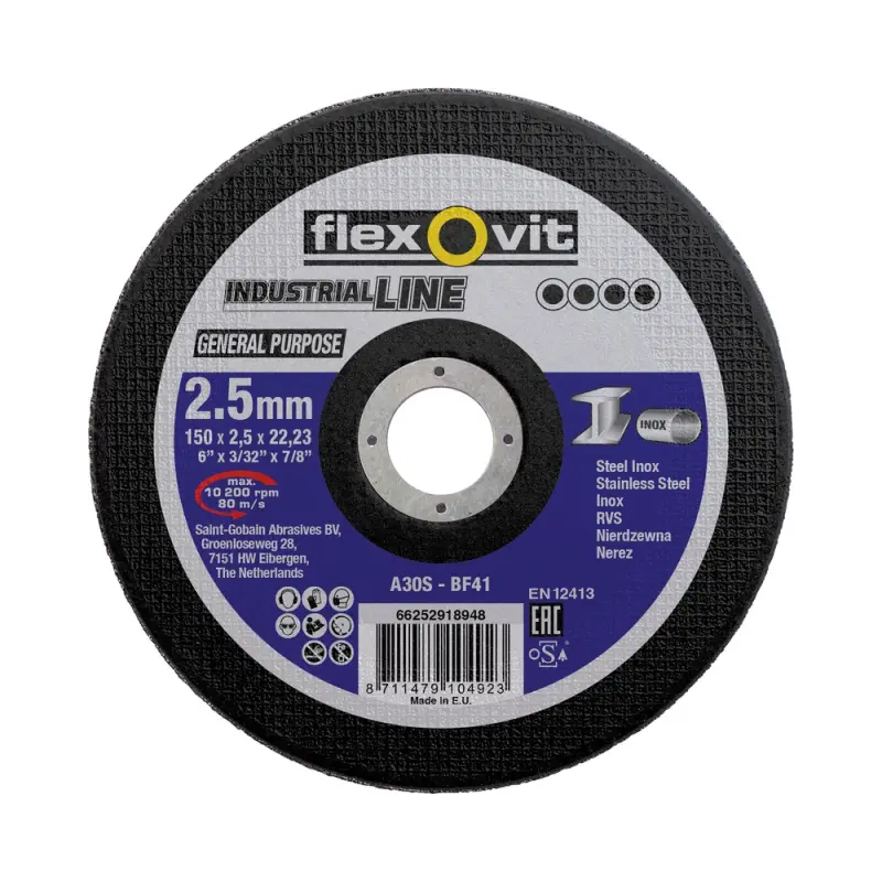 150x2,5x22,23 A30s-BF41, Flexovit GENERAL PURPOSE METAL INOX