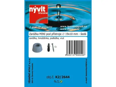 K2/2644 SADA zarážka MINI 19x10 hmoždinka, šroub šedá