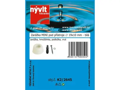 K2/2645 SADA zarážka MINI 19x10 hmoždinka, šroub bílá