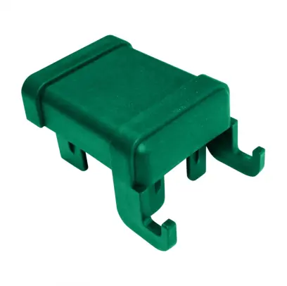 Čepička sloupku 60x40 mm s háčky na čele, zelená