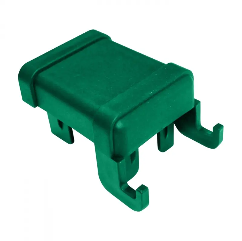 Čepička sloupku 60x40 mm s háčky na čele, zelená Čepička sloupku 60x40 mm s háčky na čele, zelená