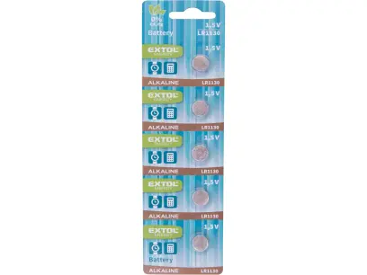 baterie alkalické, 5ks, 1,5V (LR54, LR1130)