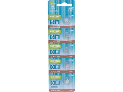 baterie alkalické, 5ks, 1,5V (LR41)