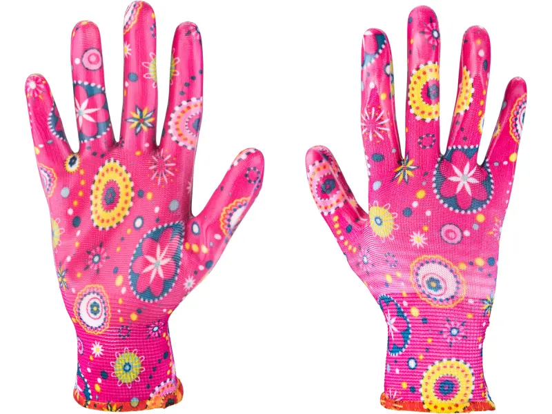 rukavice zahradní polyesterové, polomáčené v nitrilu, velikost 8 rukavice zahradní polyesterové, polomáčené v nitrilu, velikost 8