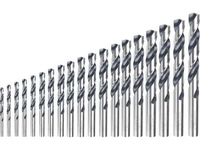 Vrtáky do kovu, sada 19ks, HSS
