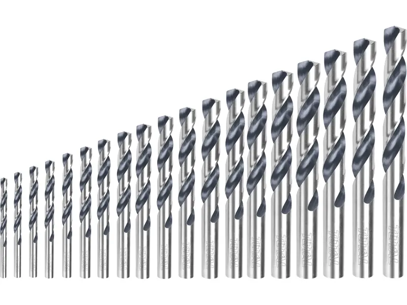 Vrtáky do kovu, sada 19ks, HSS