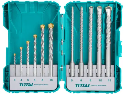 Vrtáky do betonu, sada 11ks, industrial