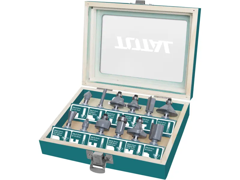 Frézy tvarové do dřeva, sada 12ks Frézy tvarové do dřeva, sada 12ks