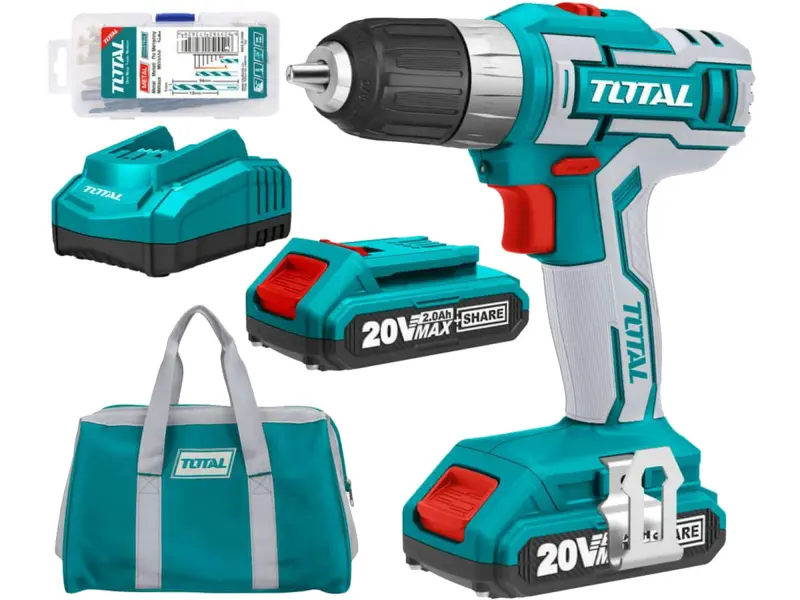 Vrtací šroubovák aku, 20V Li-ion (2x), 2000mAh, industrial Vrtací šroubovák aku, 20V Li-ion (2x), 2000mAh, industrial