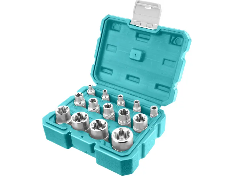 Hlavice nástrčné, sada 12ks, hvězdicové, industrial, CrV Hlavice nástrčné, sada 12ks, hvězdicové, industrial, CrV