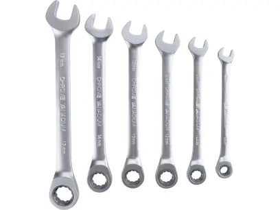 Klíče ráčnové očkoploché, sada 6ks, 8-17mm, industrial