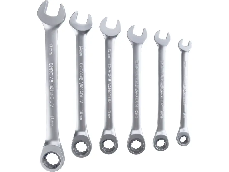 Klíče ráčnové očkoploché, sada 6ks, 8-17mm, industrial Klíče ráčnové očkoploché, sada 6ks, 8-17mm, industrial