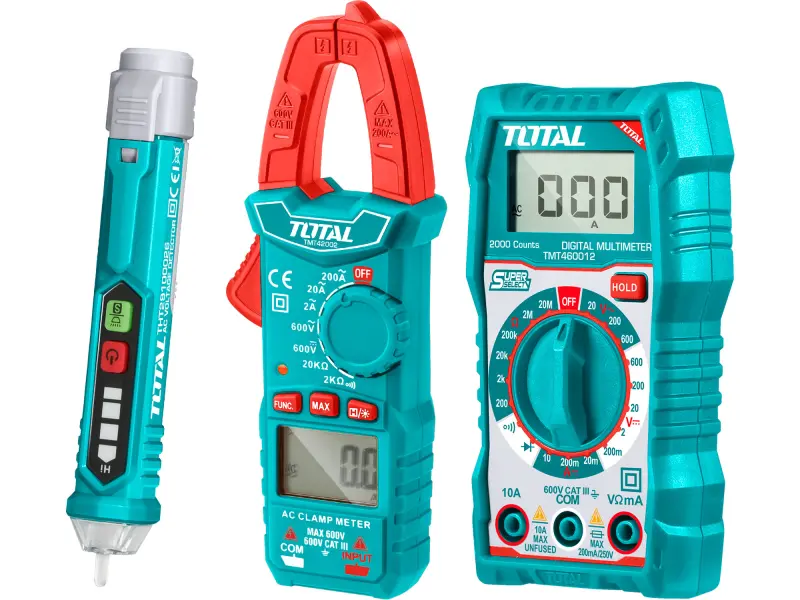 Sada digitálního multimetru, multimetru klešťového a zkoušečky AC napětí, Total Sada digitálního multimetru, multimetru klešťového a zkoušečky AC napětí, Total